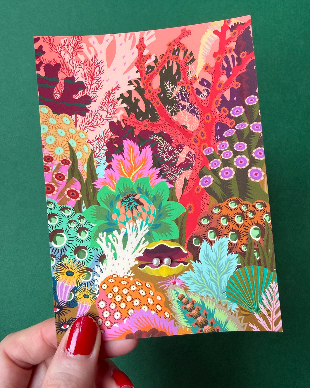 Treasure Card - Ocean Garden - Pearl Earrings