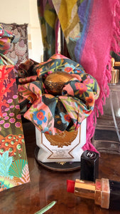 Silk Knight Flower Scrunchie