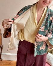 Silk Kimono Jacket - Electric Poppies