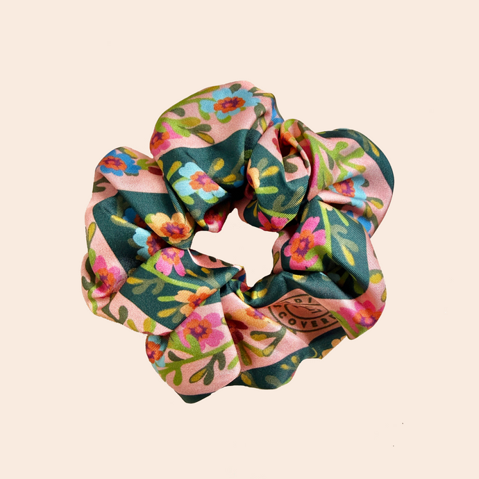 Silk Knight Flower Scrunchie
